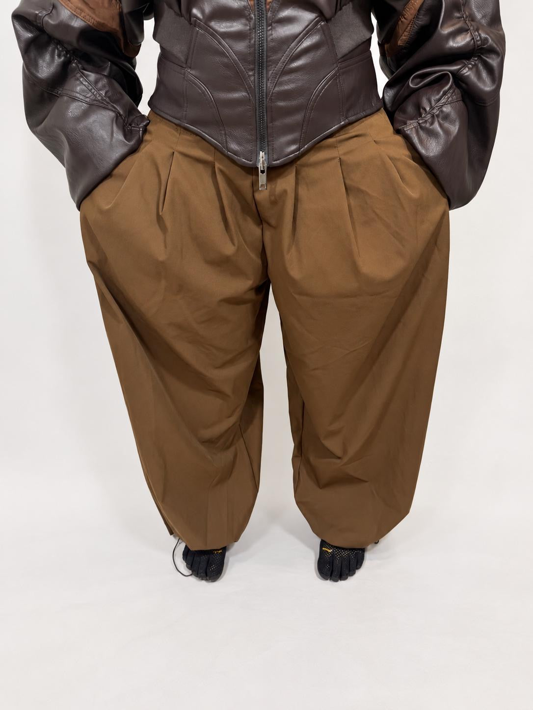 Pantalon Ballon Volume-Mocha