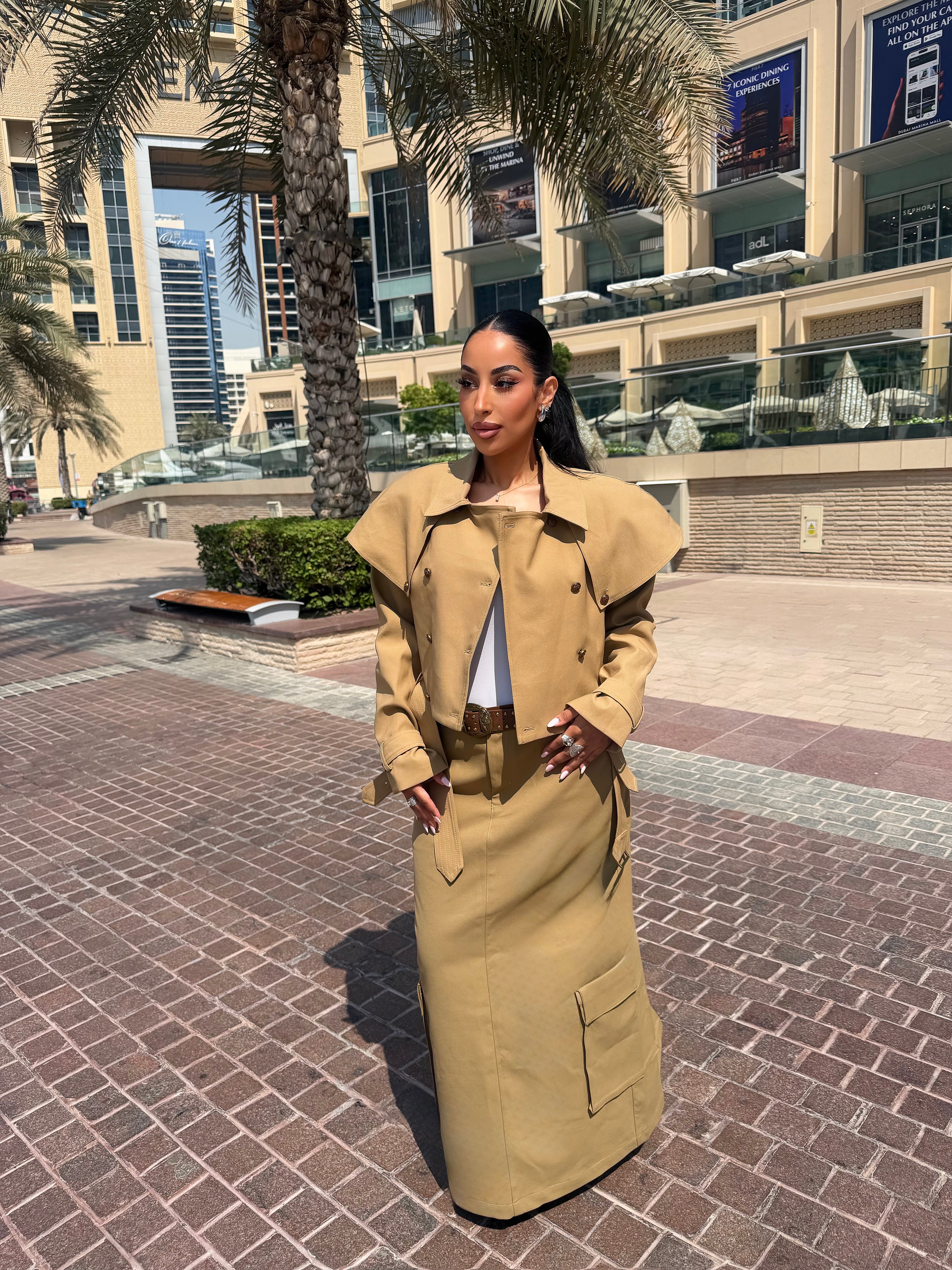 Trench Court & Jupe Longue Cargo (Set)